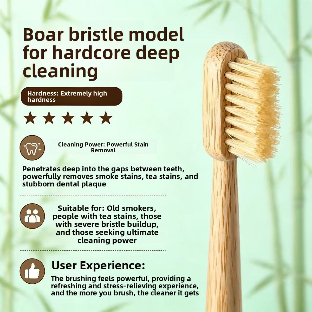 Bamboo toothbrush with natural bristles