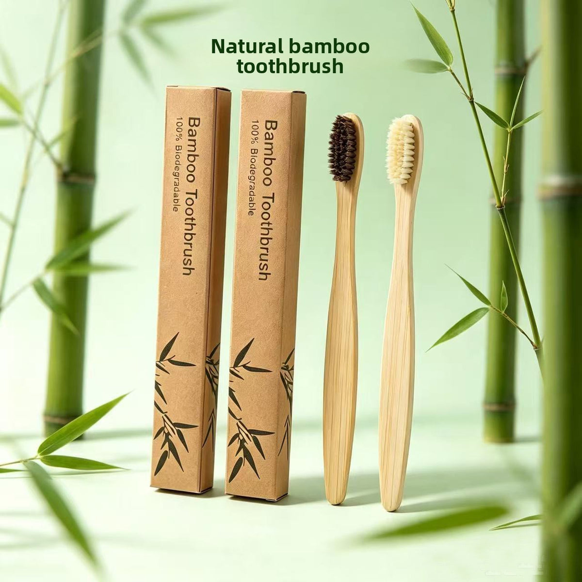 Bamboo Toothbrush with Natural Bristles (Pig or Horse Hair)