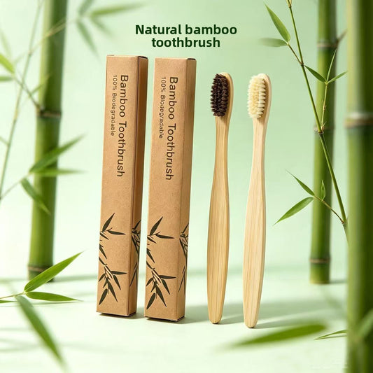 Bamboo Toothbrush with Natural Bristles (Pig or Horse Hair)