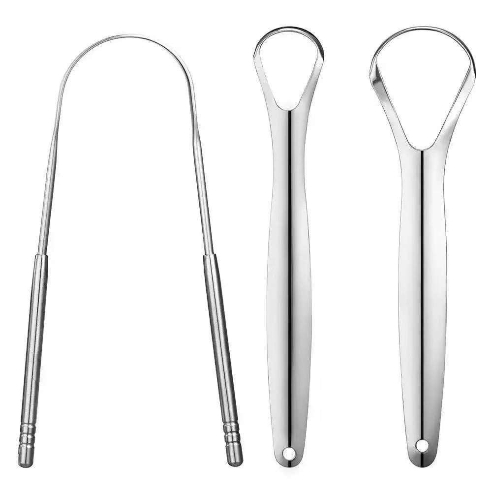 Stainless steel tongue scraper